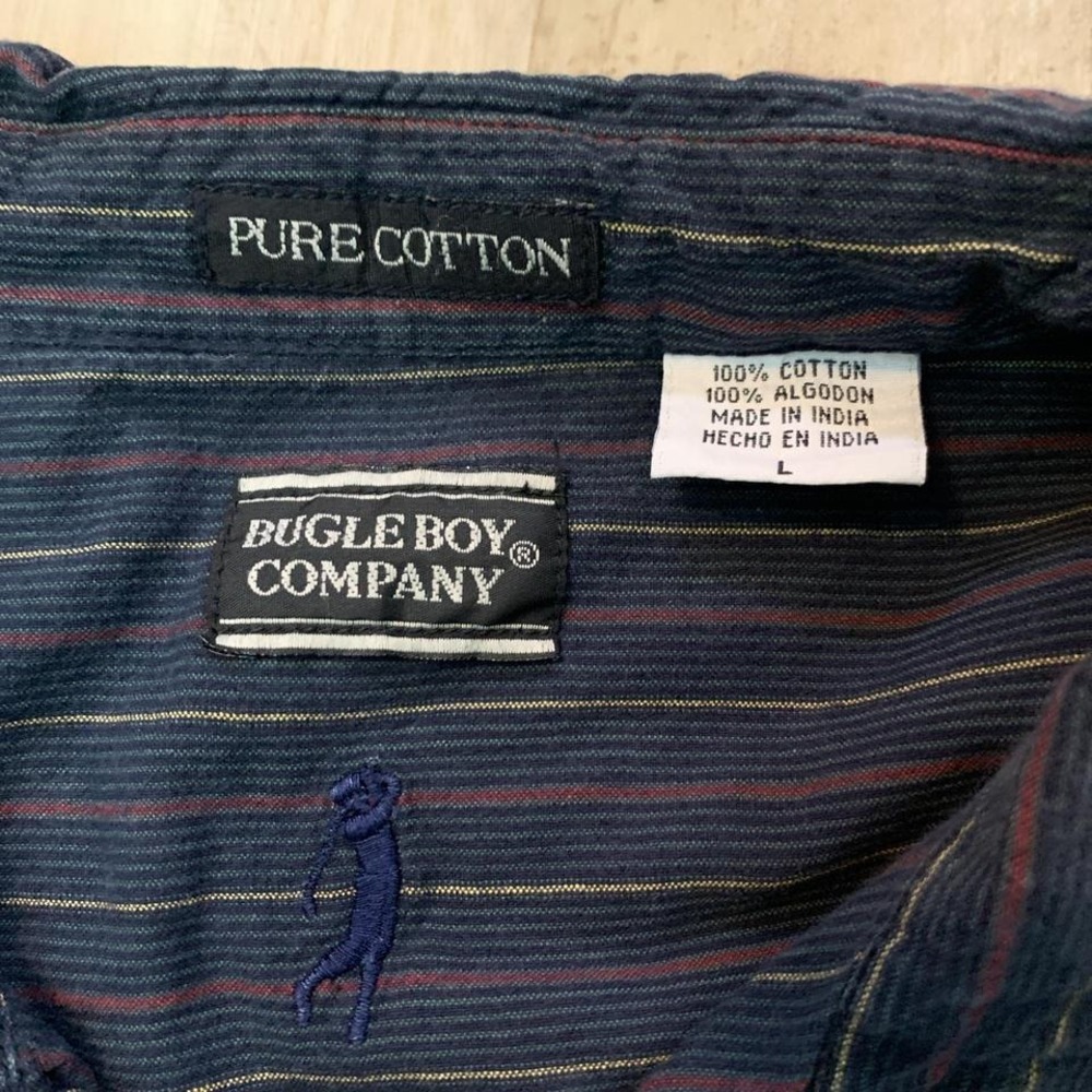 Vintage Bugle Boy pinstripe button up shirt Large
